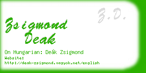 zsigmond deak business card